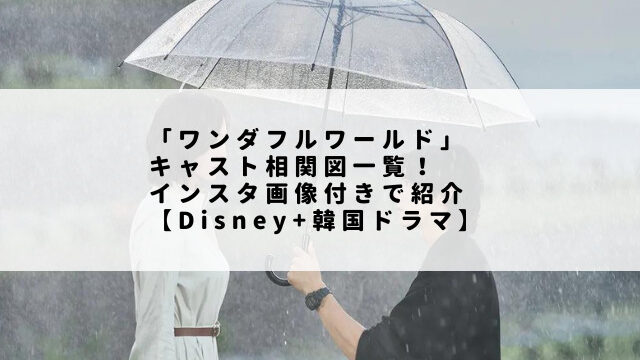 「ワンダフルワールド」キャスト相関図一覧！インスタ画像付きで紹介【Disney+韓国ドラマ】